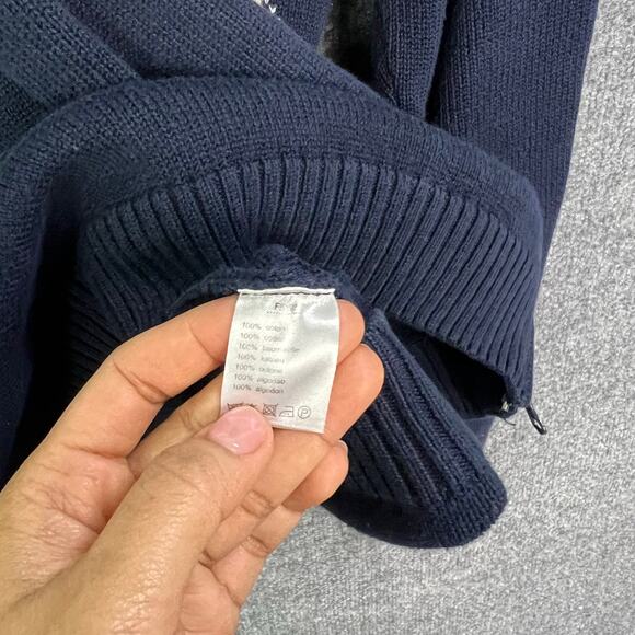 Lacoste Argyle‎ Blue Sweater Knit Full Zip Men's Size 6 - Picture 10 of 12